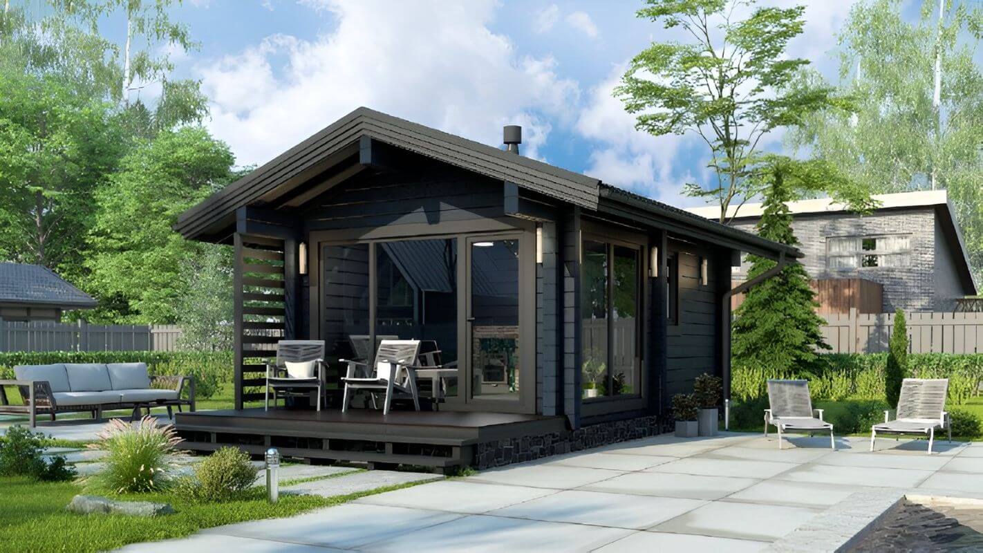 Каркасная баня финская 8 на 4 Монреаль