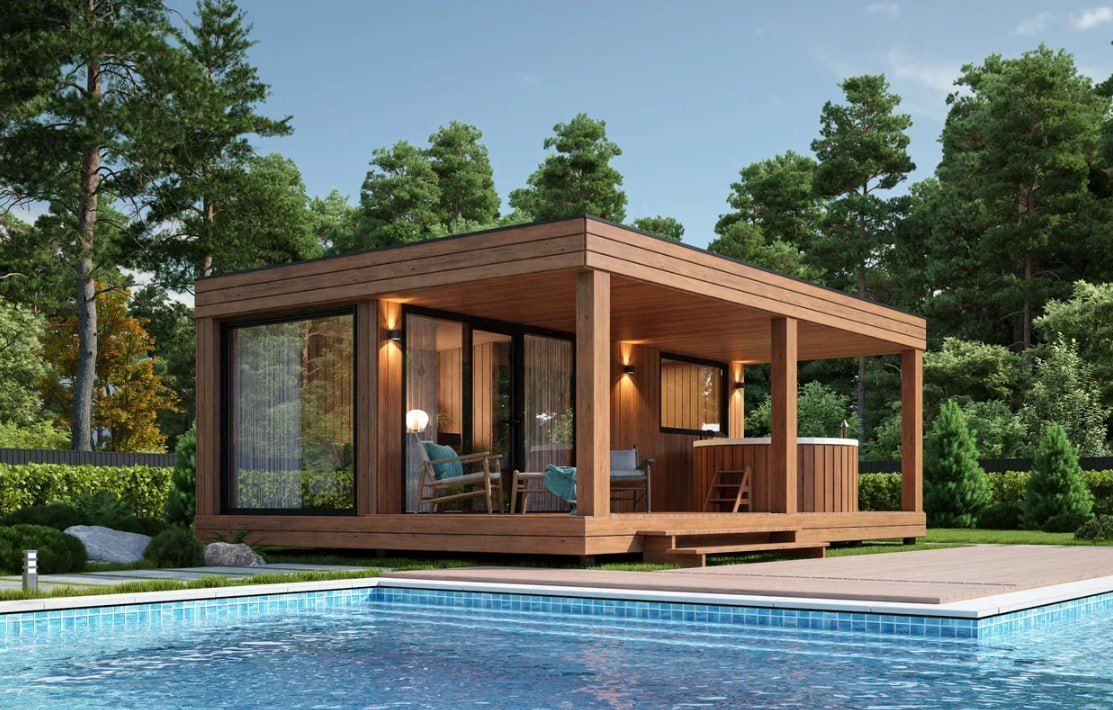 Готовая баня из бруса Panorama 02