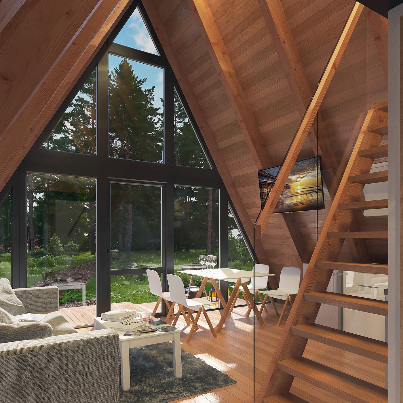 Баня в стиле A-frame 6х6 Асти | фото 4