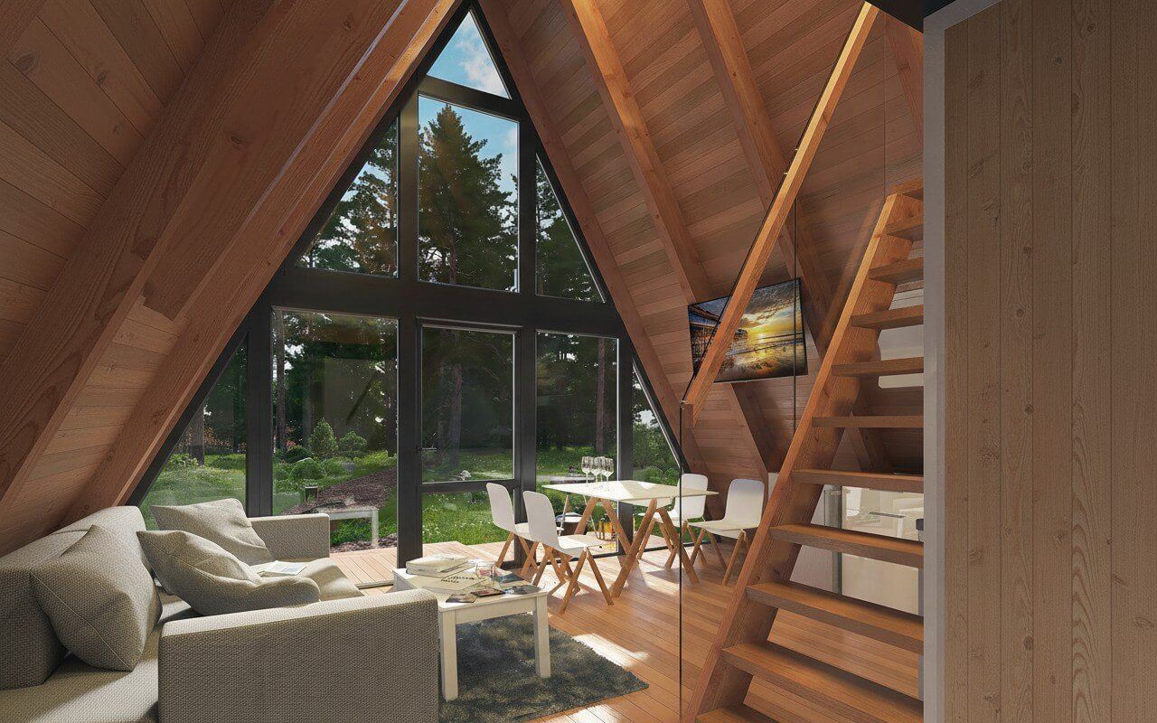 Баня в стиле A-frame 6х6 Асти | фото 4