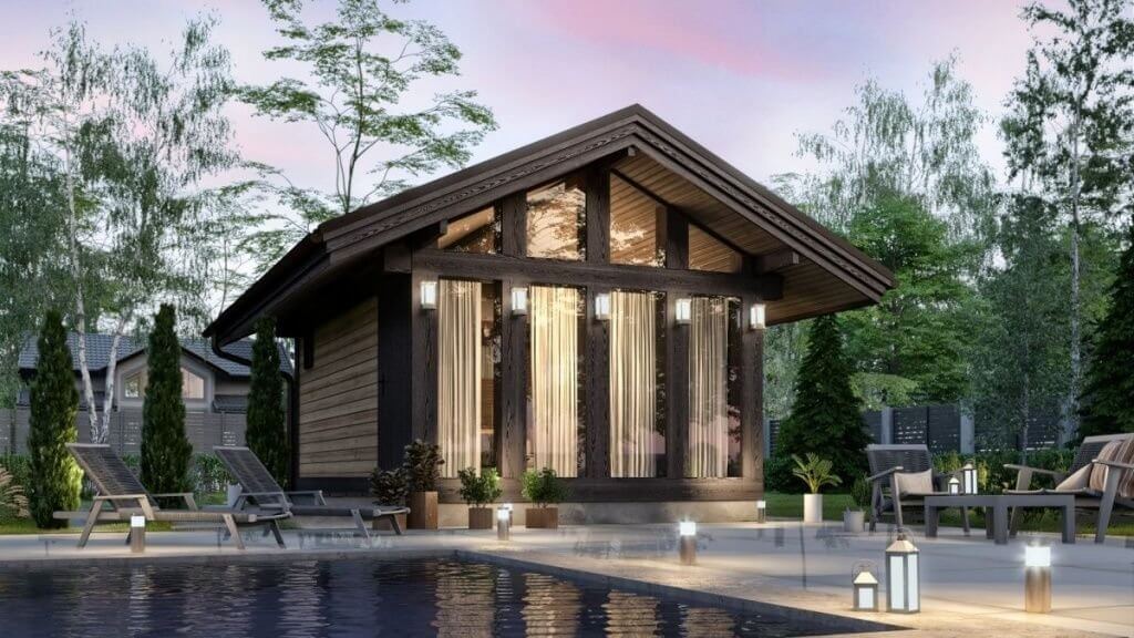 Баня из бруса фахверковая 6 на 4 Дюссельдорф | фото 2