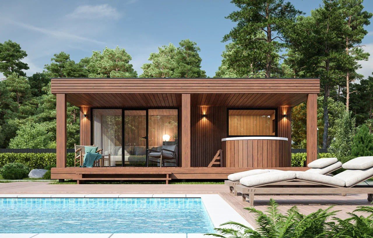 Готовая баня из бруса Panorama 07