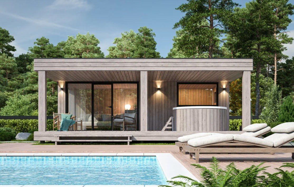 Готовая баня из бруса Panorama 01