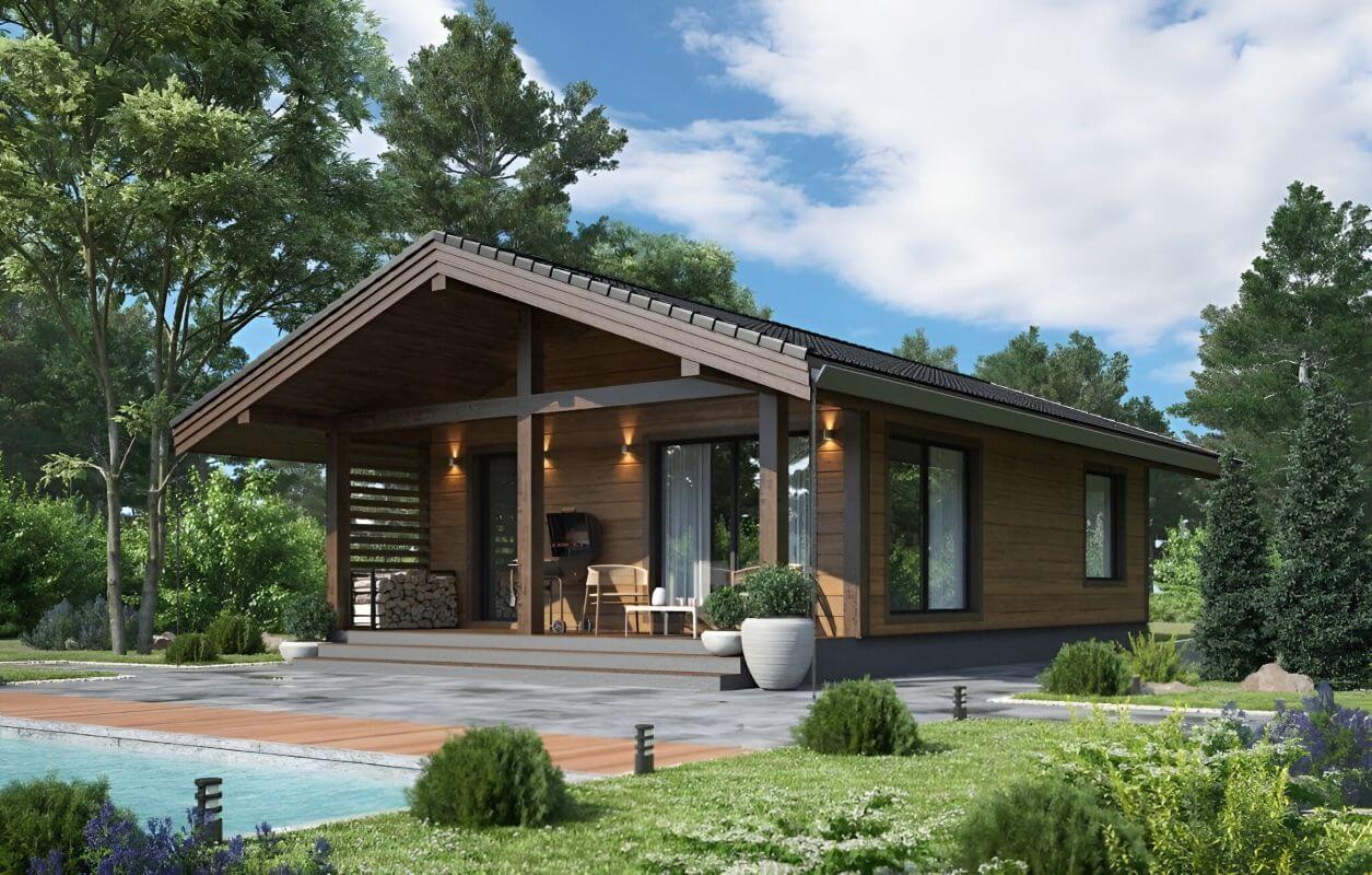 Баня под ключ 10 на 7 с террасой и туалетом Стон