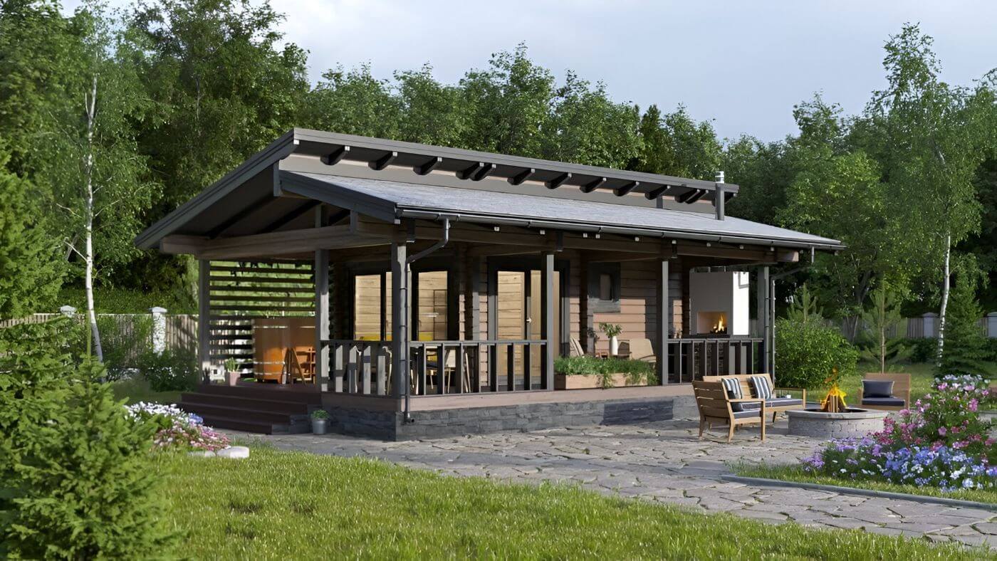 Финская баня из клееного бруса Триполи