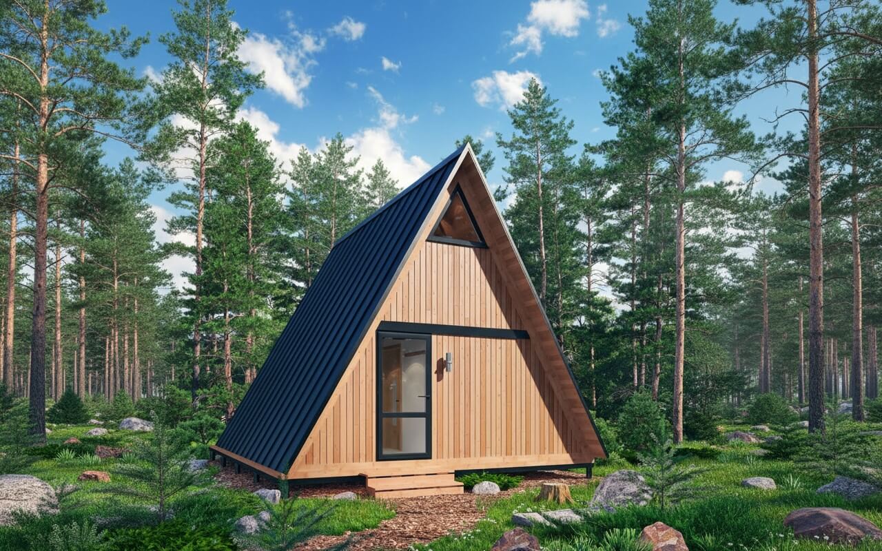Баня в стиле A-frame 6х6 Асти | фото 3
