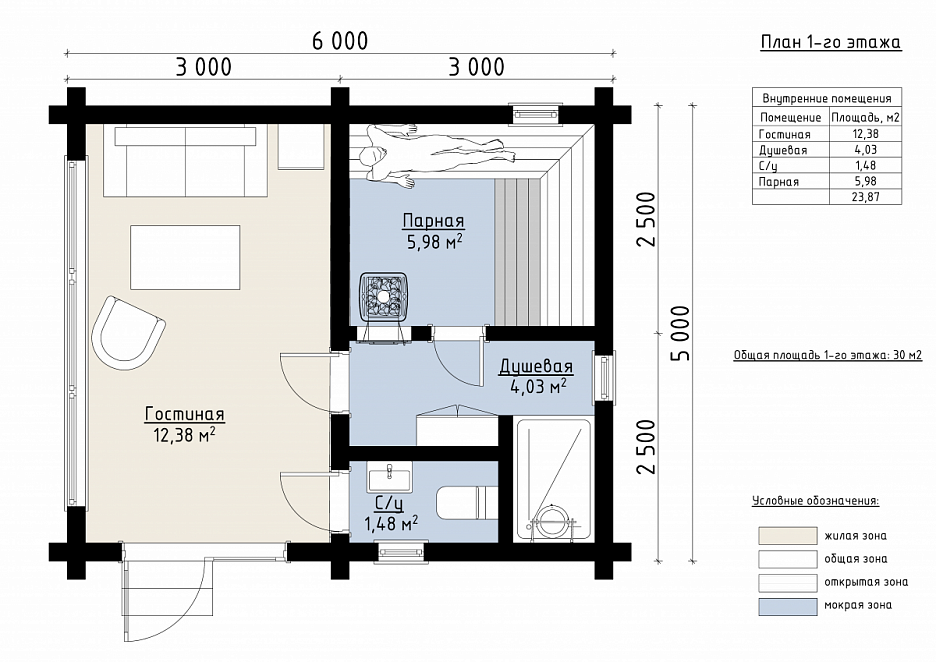 Финская баня из клееного бруса Асколи