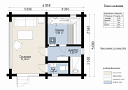 Баня из бруса 5х6 Асколи с террасой