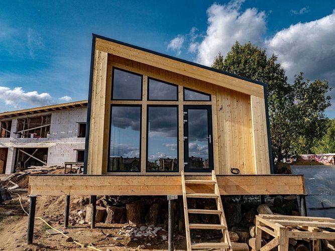 Каркасная беседка в стиле "Barn", 8х5