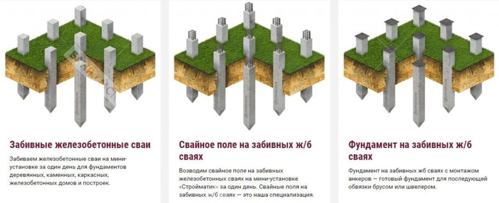 Забивные сваи под баню