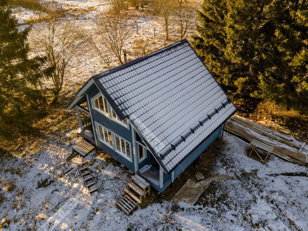 Фото современной каркасной бани Висбаден сверху