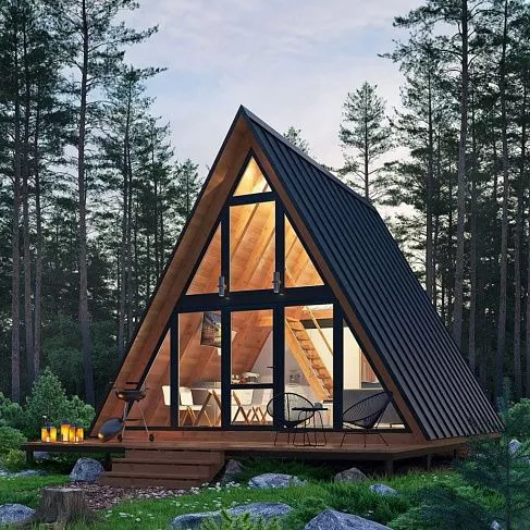 Баня в стиле A-frame Асти