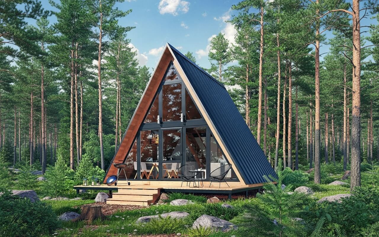 Баня в стиле A-frame 6х6 Асти