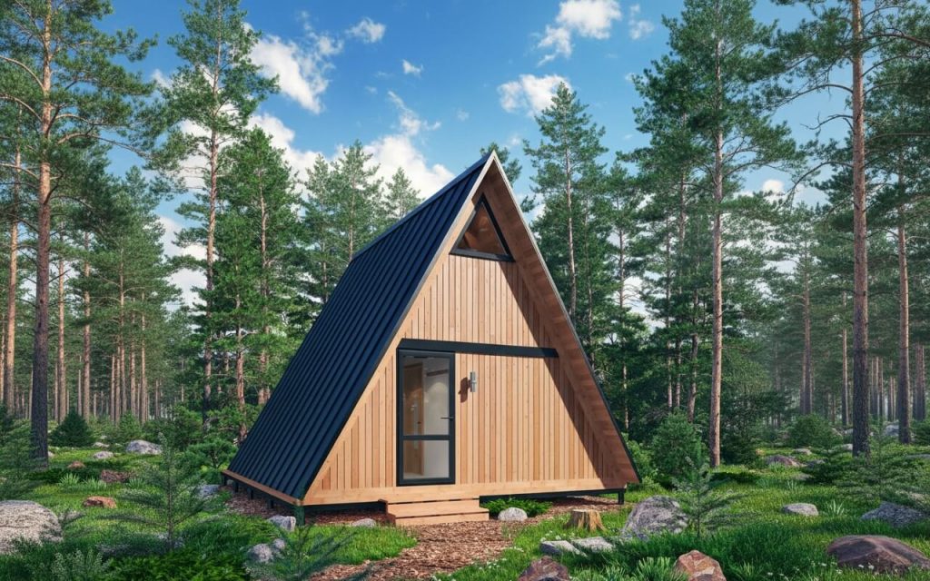 Баня в стиле A-frame 6х6 Асти