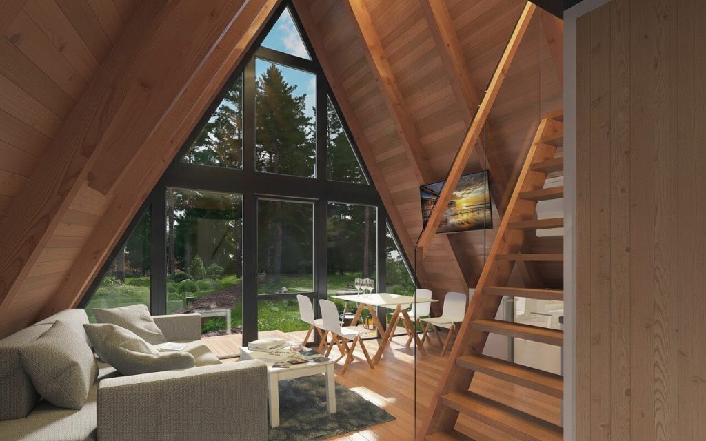 Баня в стиле A-frame 6х6 Асти