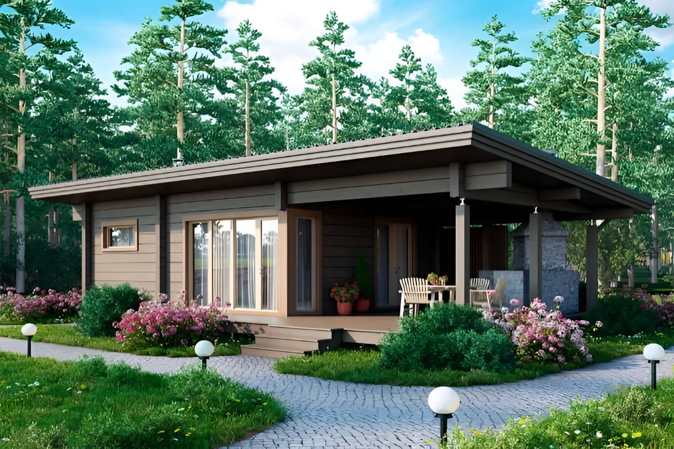 Финская баня из клееного бруса Коктебель