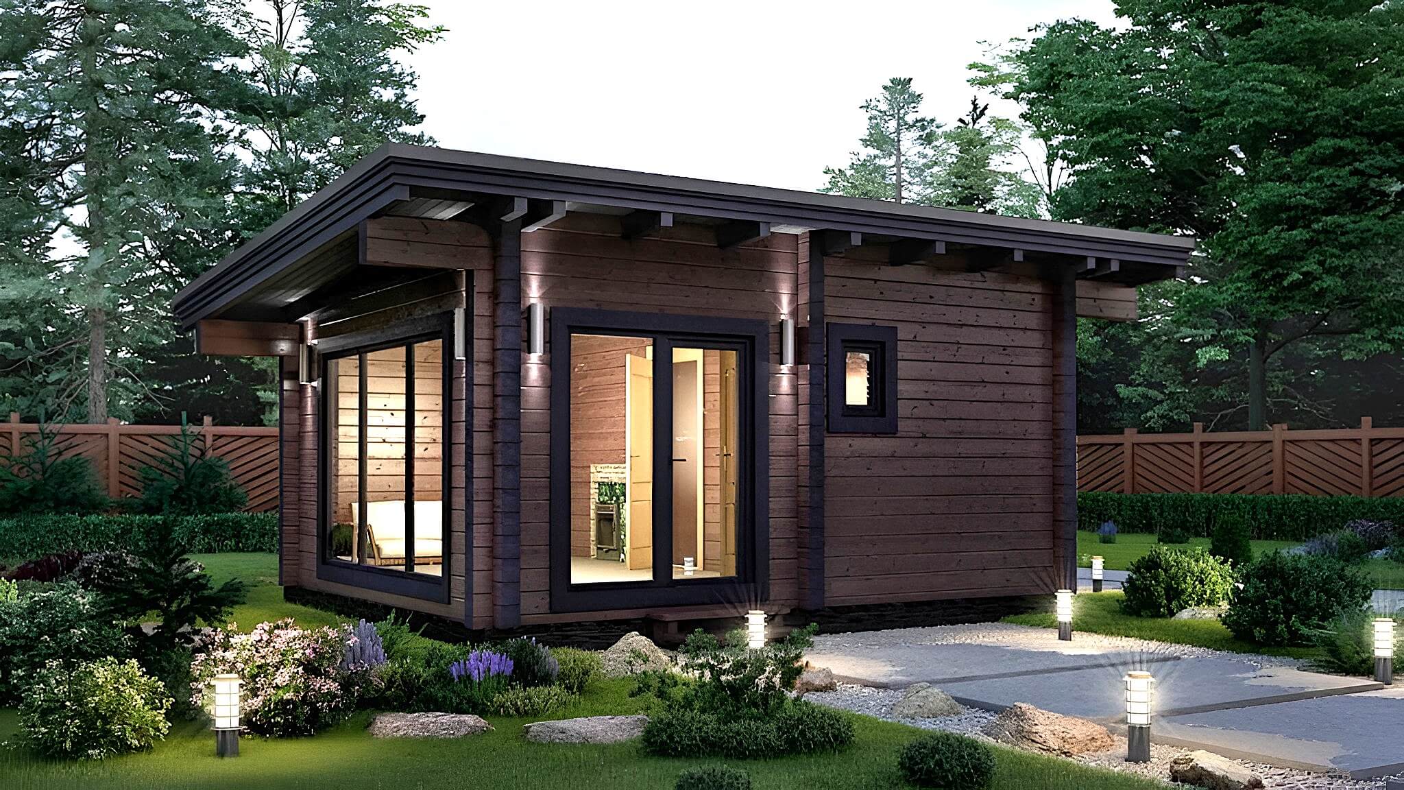 Финская баня из клееного бруса Асколи