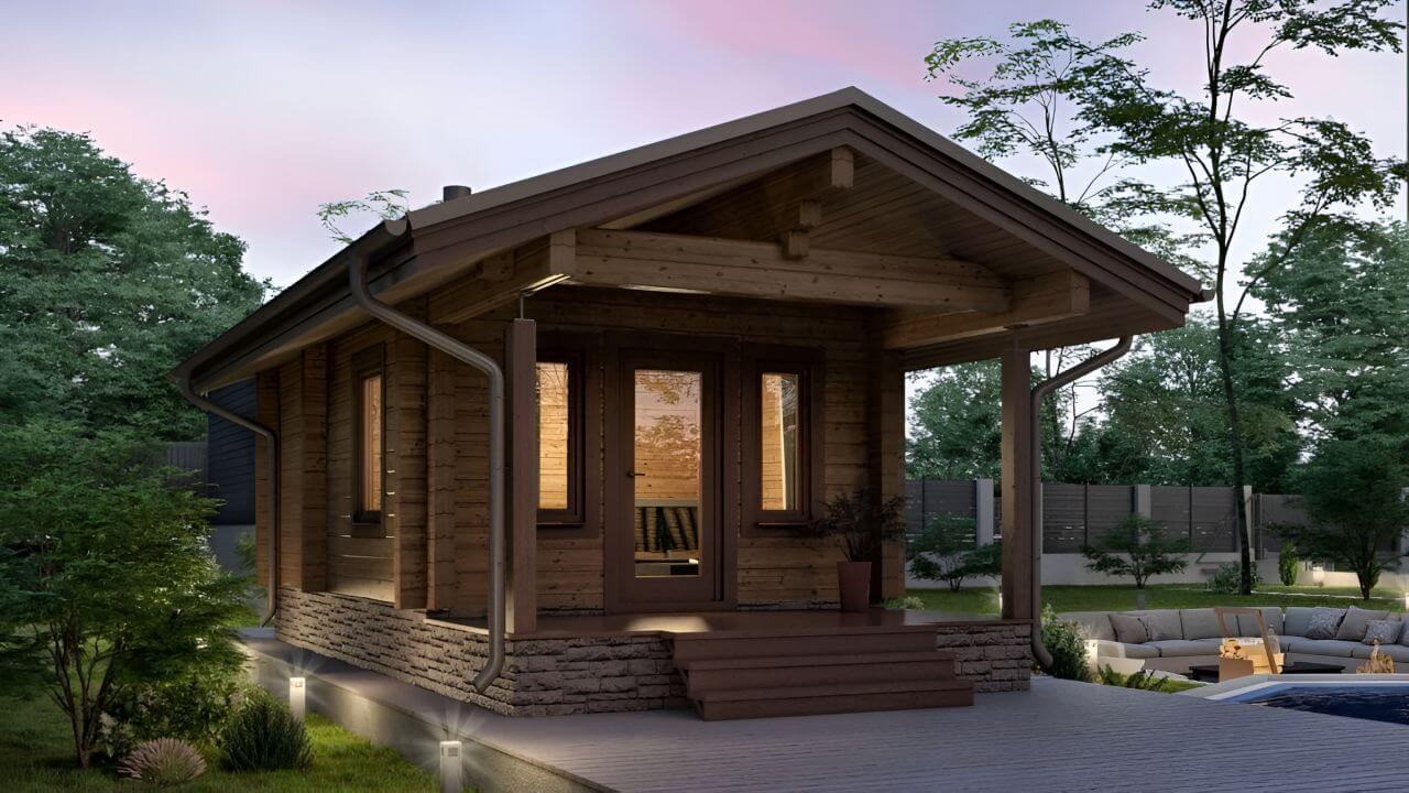 Баня 6х4 из бруса Салерно