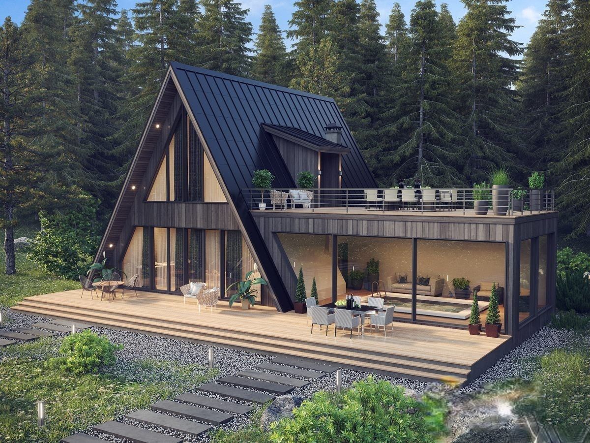 Баня в стиле A-frame Монта