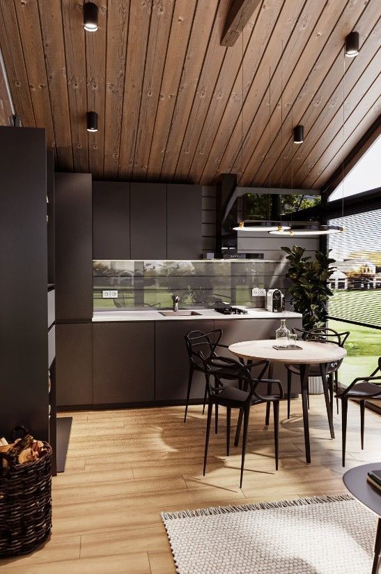 Каркасная баня 5 на 9 с террасой Виена 3