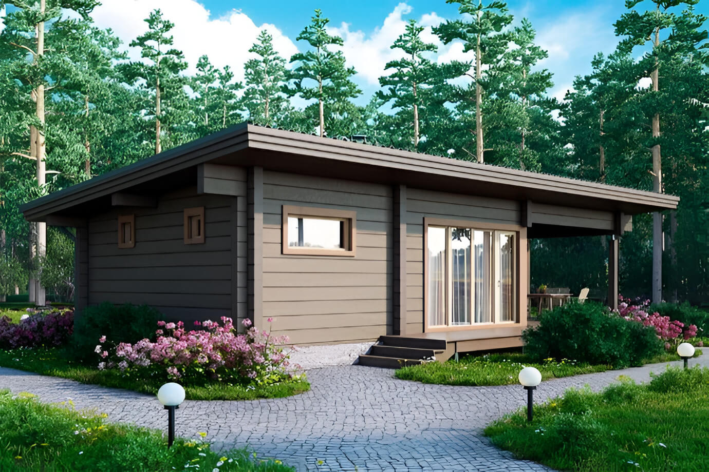 Финская баня из клееного бруса Коктебель