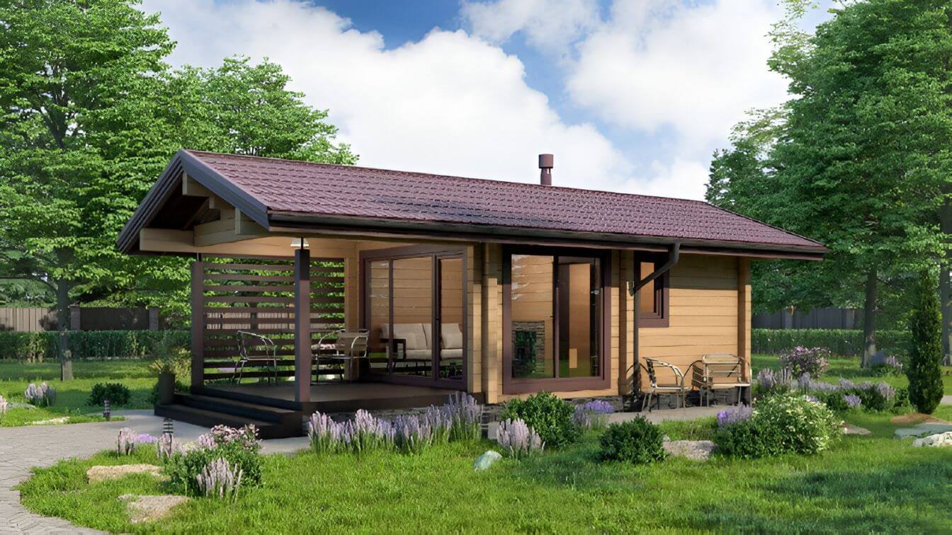 Финская баня из клееного бруса Оттава