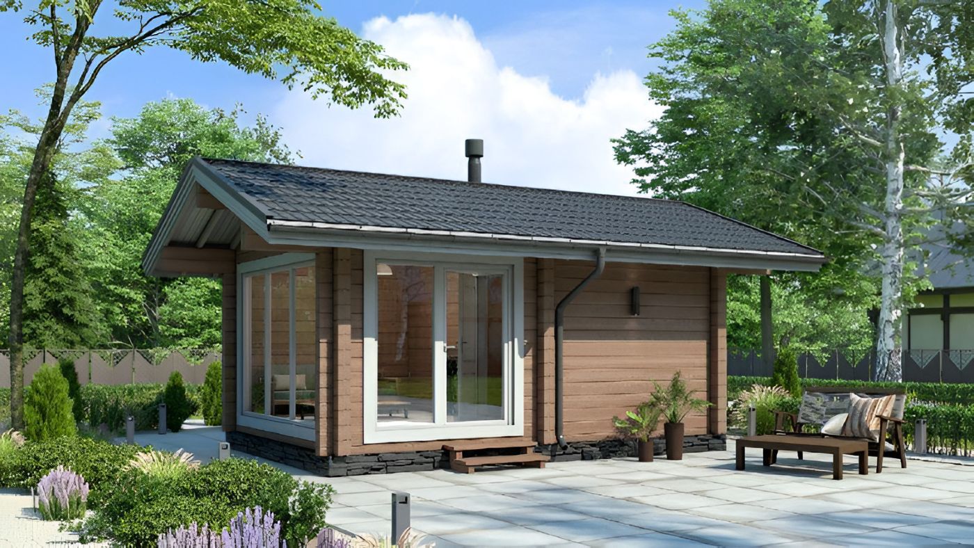 Финская баня из клееного бруса Портленд