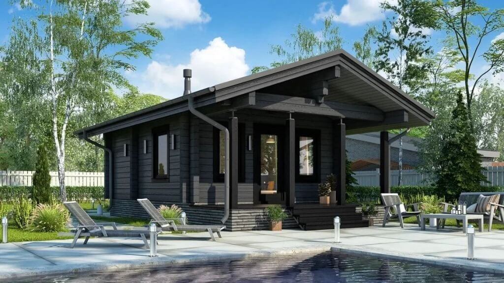 Баня 6х8 из бруса Генк