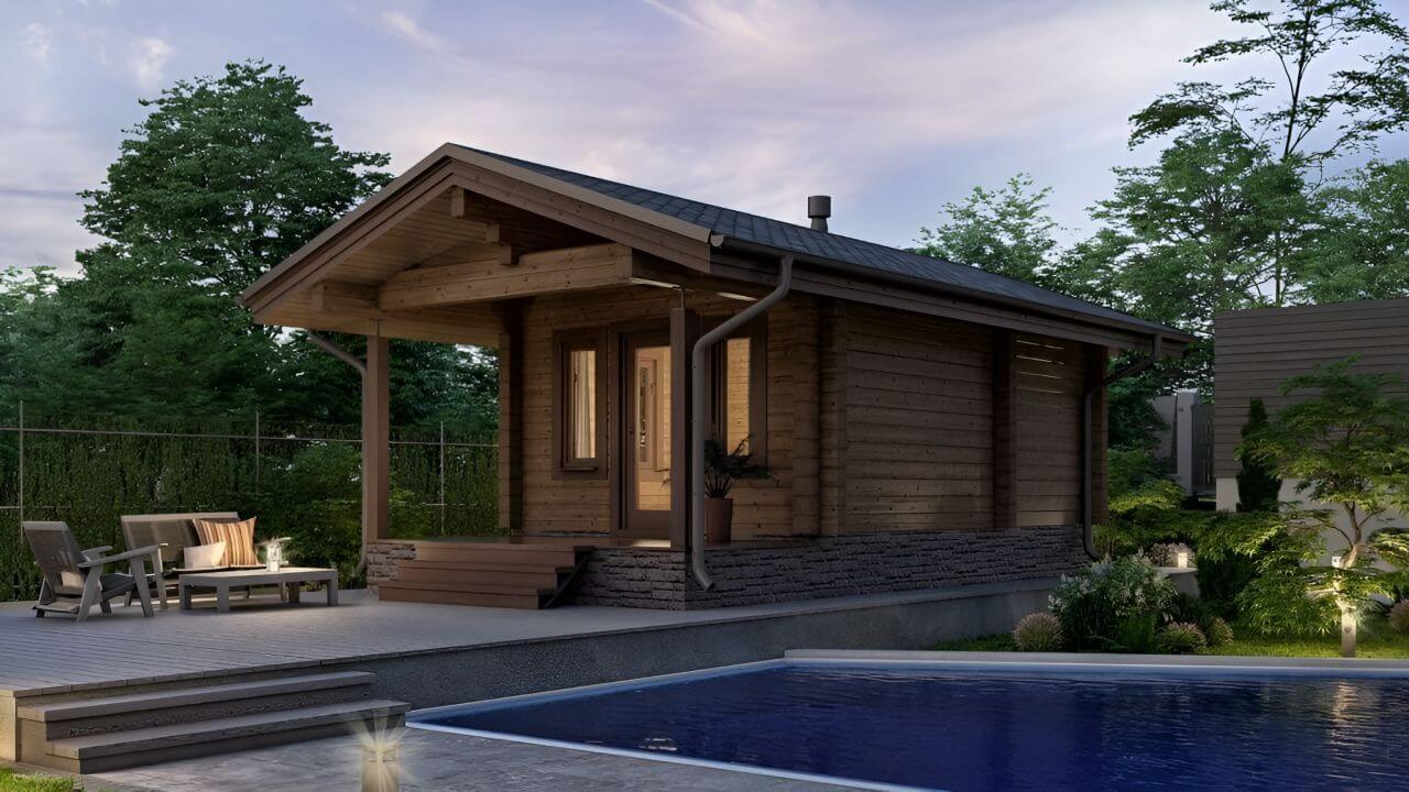 Баня 6х4 из бруса Салерно