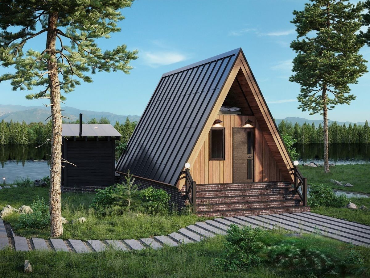 Баня в стиле A-frame Стелла