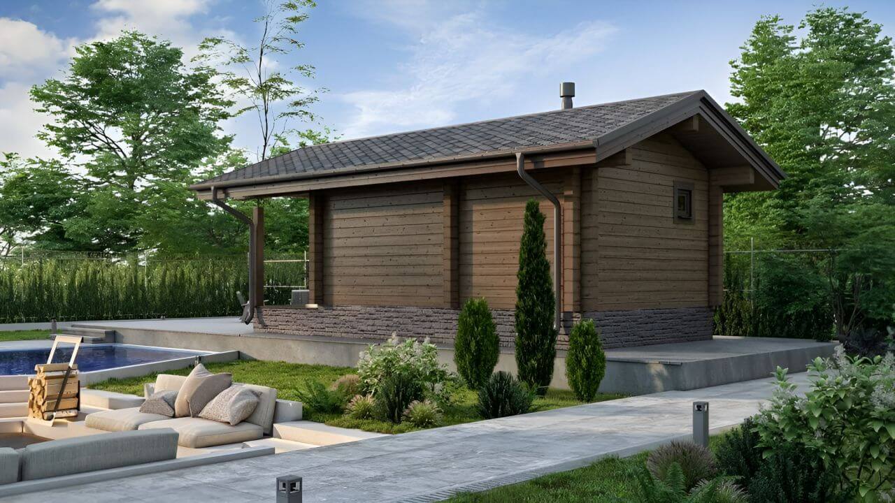 Баня 6х4 из бруса Салерно