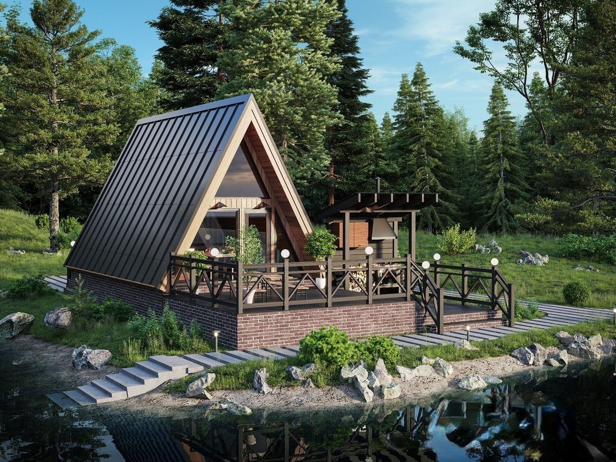 Баня в стиле A-frame Стелла