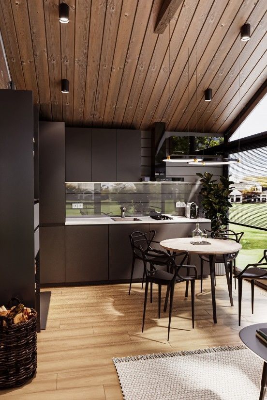 Каркасная баня 6 на 9 с террасой Виена 6