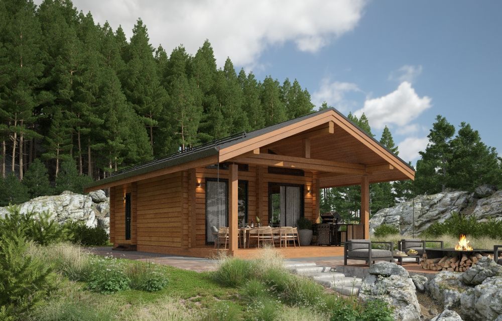 Баня 6х8 из бруса Вольфсбург