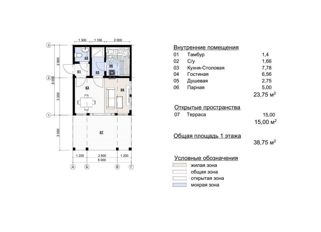 Планировка Баня Челси 2 (5×9)