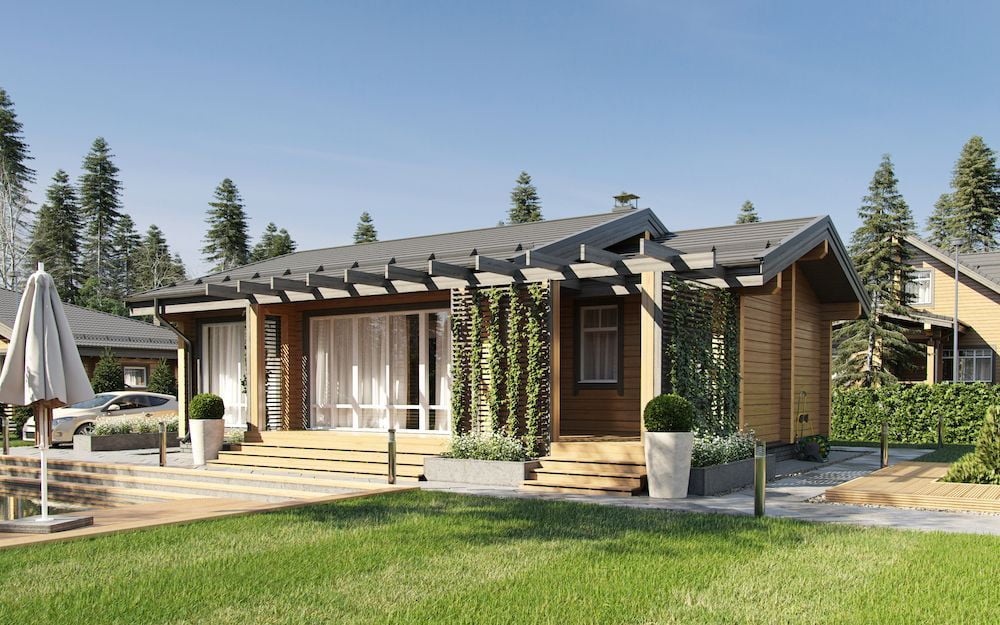 Баня из клееного бруса с бассейном Панормо