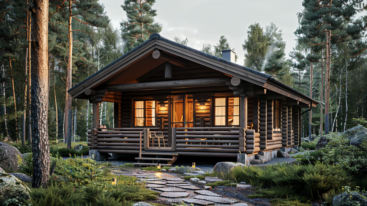 Баня из бревна Гримсби