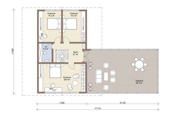 Баня в стиле A-frame Монта - 2 этаж