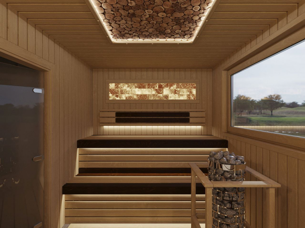 Баня под ключ 6 на 11 с террасой и комнатой отдыха Атека