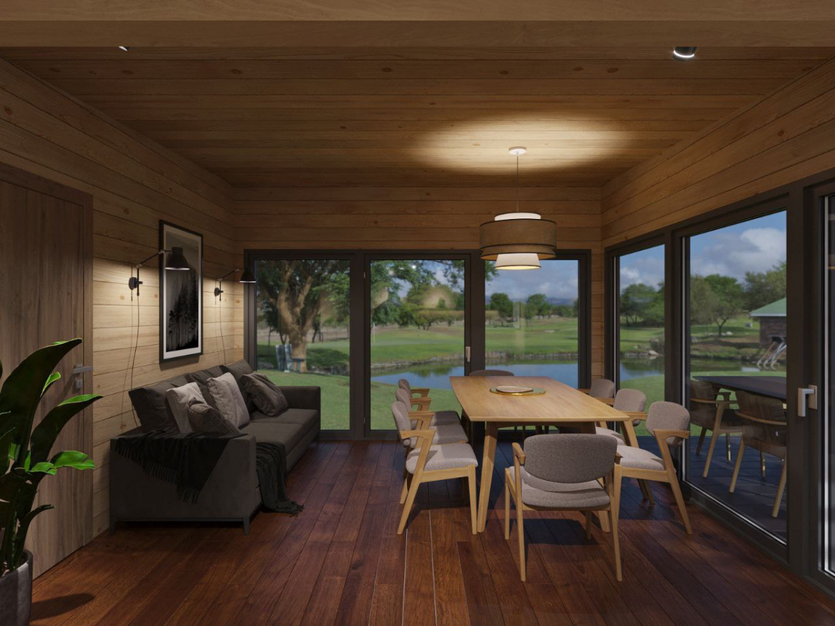 Баня под ключ 6 на 11 с террасой и комнатой отдыха Атека