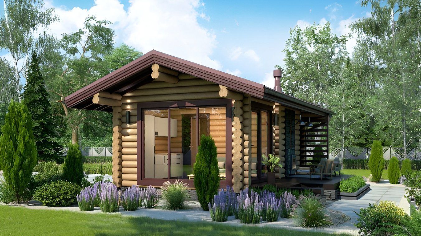 Финская баня из бревна Бостон