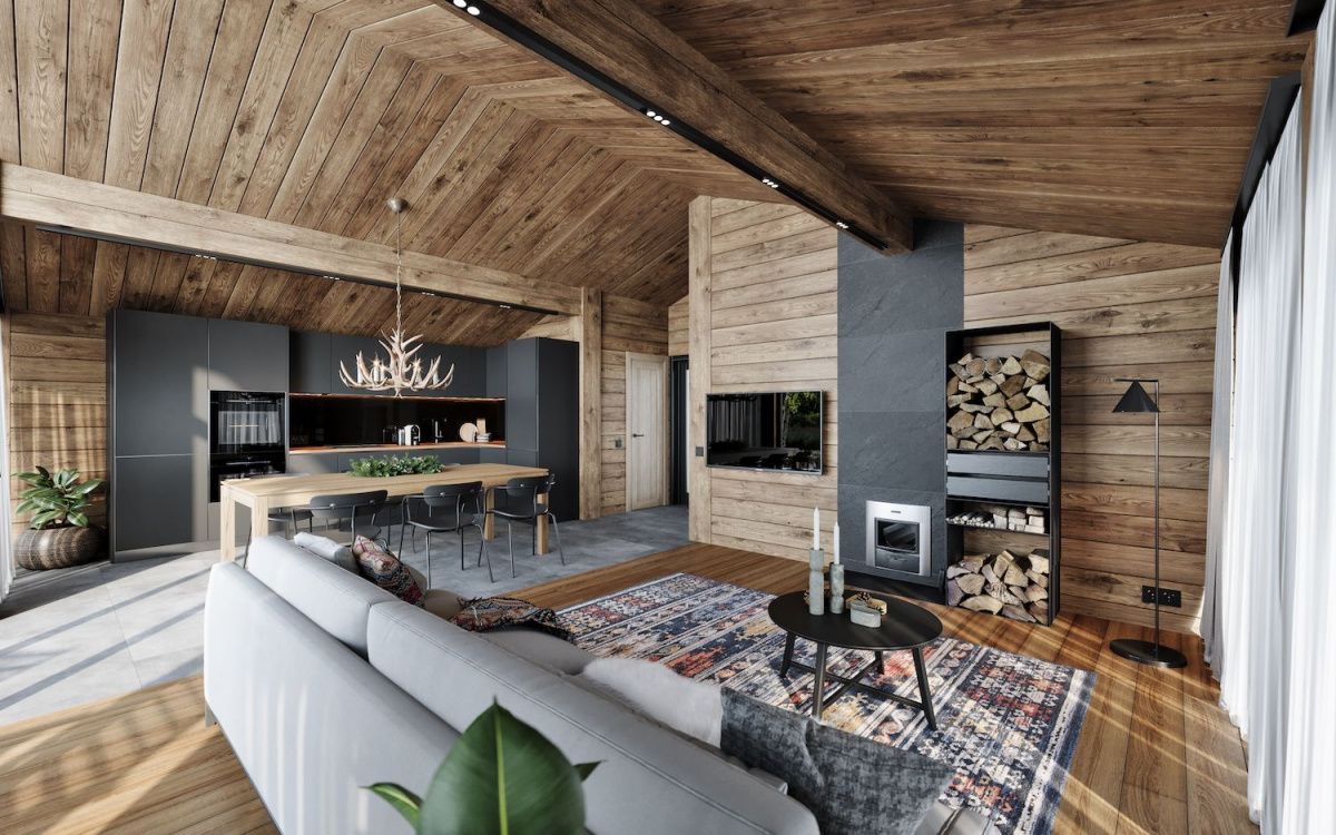 Каркасная баня 6 на 10 с террасой Виена 7