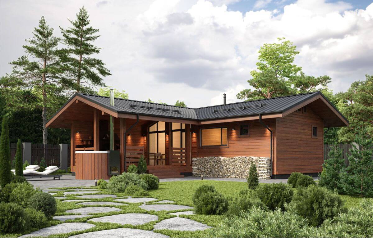 Каркасная баня Авила (10×9)