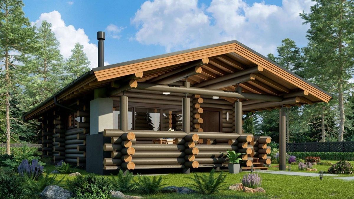 Финская баня из бревна Кембридж