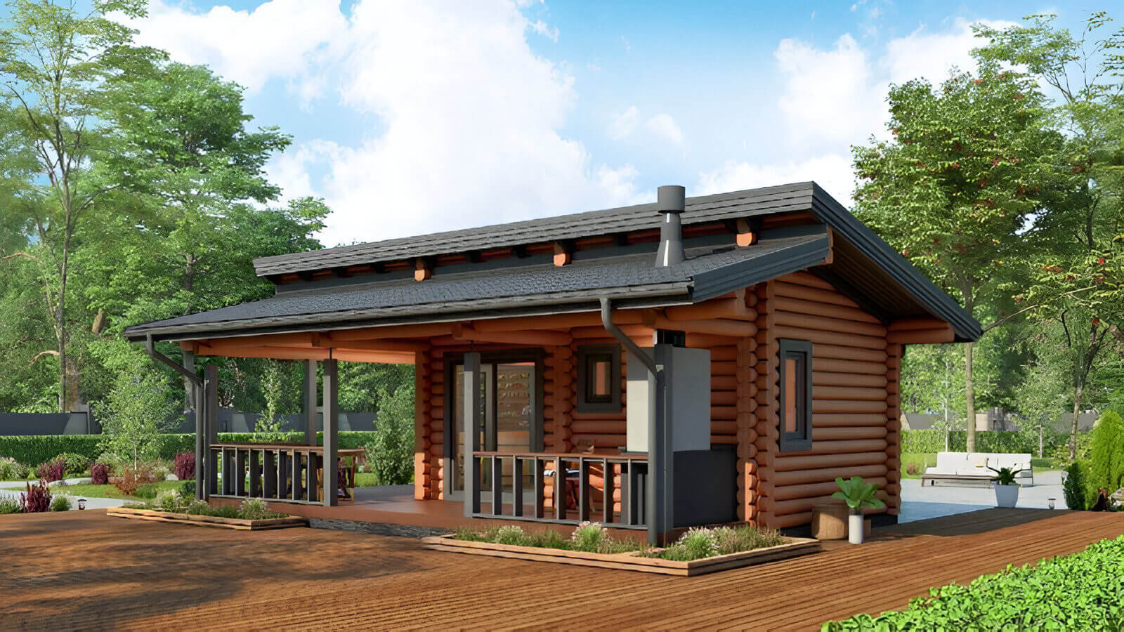 Финская баня из бревна Торонто