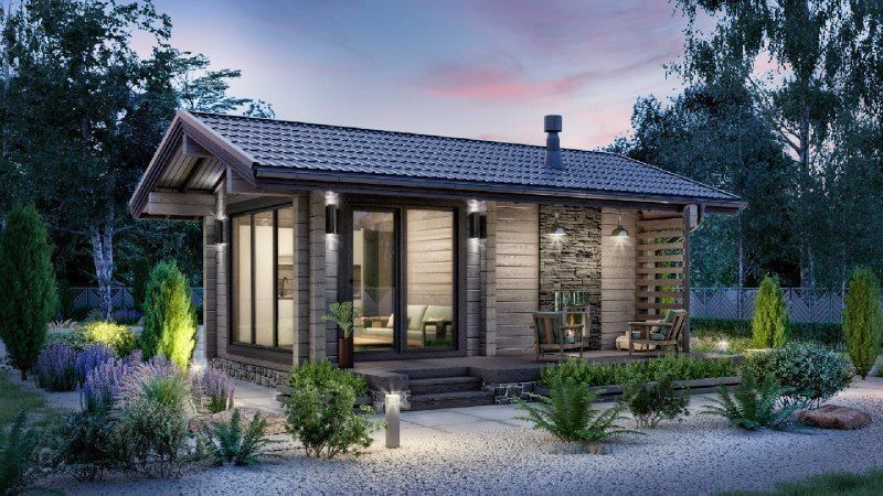 Финская баня из клееного бруса Бостон