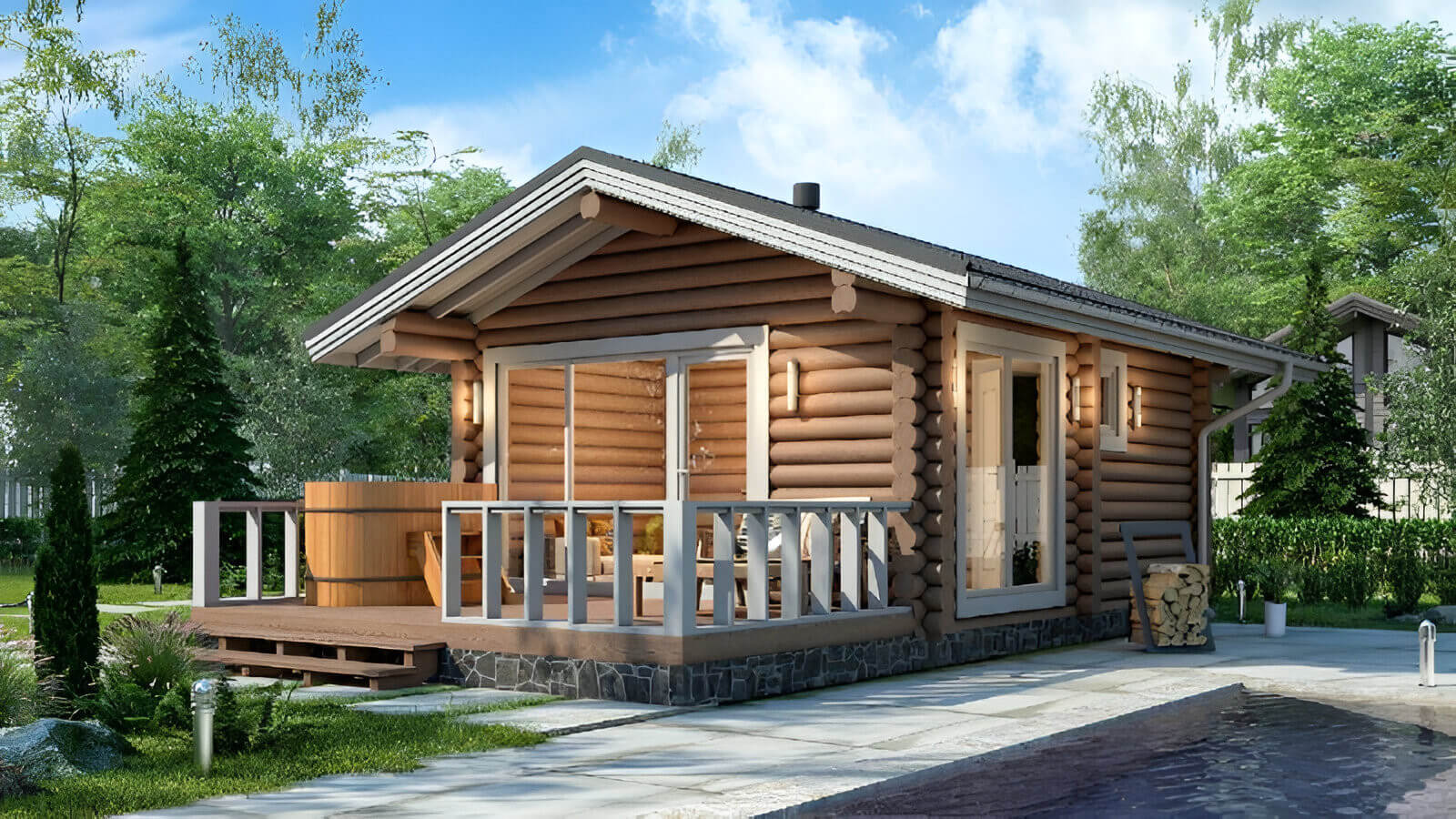 Финская баня из бревна Детройт