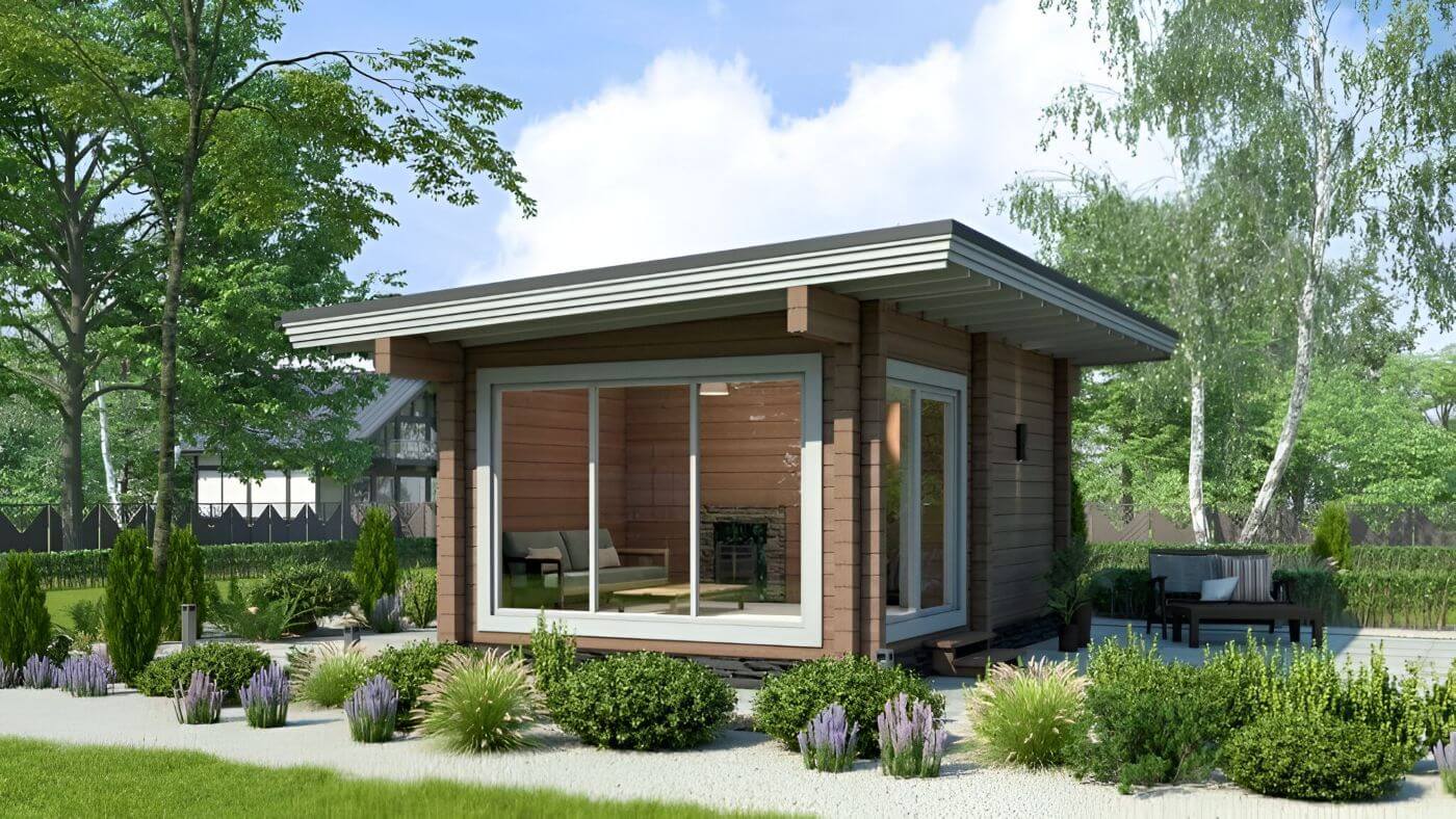 Баня из клееного бруса финская 6 на 4 Эмполи