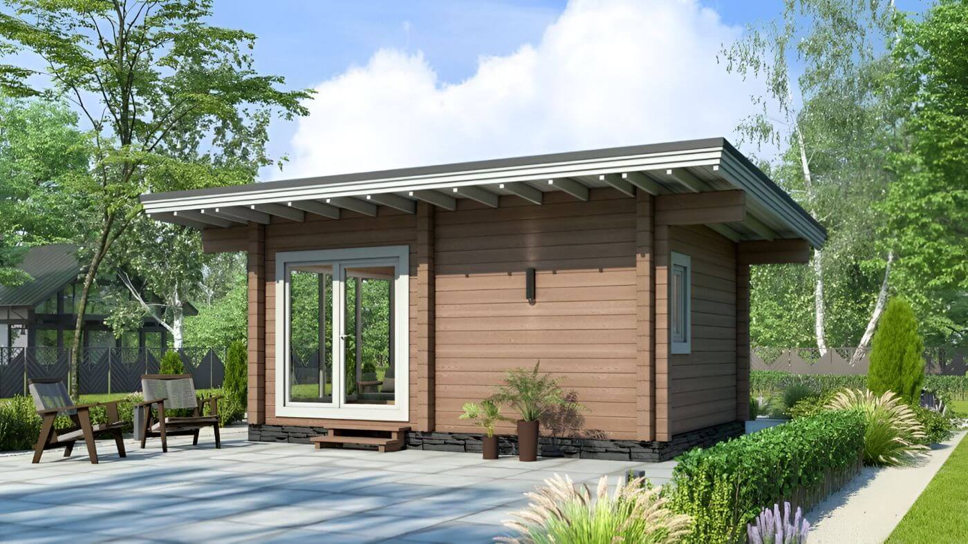 Баня из клееного бруса финская 6 на 4 Эмполи