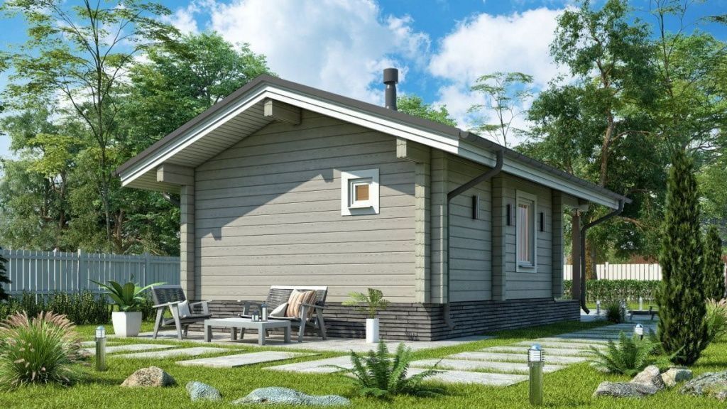 Баня-фахверк из клееного бруса Гент